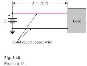Chapter 3, Problem 17P, For the system in Fig. 3.46, the resistance of each line cannot exceed 6m, and the maximum current 