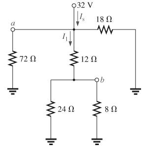 Chapter 7, Problem 10P, For the network of Fig. 7.73: Find the voltages V3 and Vb. Find the currents I1 and Is. Fig. 7.73 