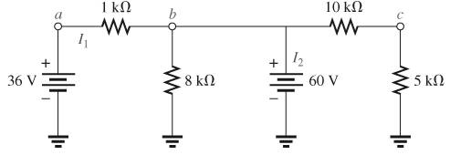 Chapter 7, Problem 11P, For the network of Fig. 7.74 a. Find the voltages Va1.Vb1,andVc b. Find the currents llandl2 Fig. 