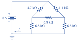 Chapter 8, Problem 66P, Convert the  of 6.8 k  resistors in Fig. 8.146 to a T configuration and find the current l. Fig. 