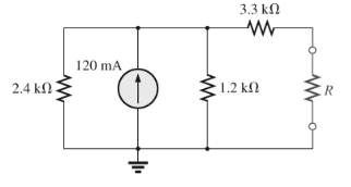 Chapter 9, Problem 10P, a. Find the ThĂ©venin equivalent circuit for the network external to the resistor R for the network 