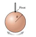 Chapter 15, Problem 77EAP, A solid sphere of mass M and radius R is suspended from a dun rod, as shown in FIGURE CP 15.77. The 
