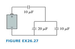 Chapter 26, Problem 27EAP, What is the equivalent capacitance of the three capacitors in FIGURE EX26.27? 