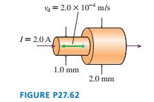 Chapter 27, Problem 62EAP, The two wires in FIGURE P27.62 are made of the same material. What are the current and the electron , example  1