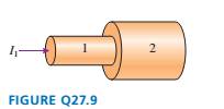 Chapter 27, Problem 9CQ, The wire in FIGURE Q27.9 consists of two segments of different diameters but made from the same 