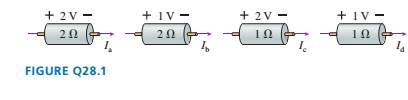 Chapter 28, Problem 1CQ, Rank in order, from largest to smallest, the currents Iato Id through the four resistors in FIGURE 