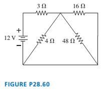 Chapter 28, Problem 60EAP, For the circuit shown in FIGURE P28.60, find the current through and the potential difference across 