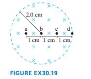 Chapter 30, Problem 19EAP, The magnetic field in FIGURE EX30.19 is decreasing at the rate 0.10T/s . What is the acceleration 