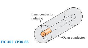 Chapter 30, Problem 86EAP, High-frequency signals are often transmitted along a coaxial cable, such as the one shown in FIGURE 