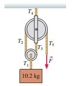 Chapter 7, Problem 37EAP, The 10.2 kg block in FIGURE P7.37 is held in place by a force applied to a rope passing over two 