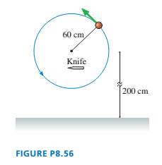 Chapter 8, Problem 56EAP, A 100 g ball on a 60-cm-long string is swung in a vertical circle about a point 200 cm above the 