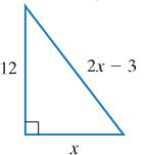 Chapter 5, Problem 40T, Find the lengths of the three sides of the right triangle in the figure shown. 