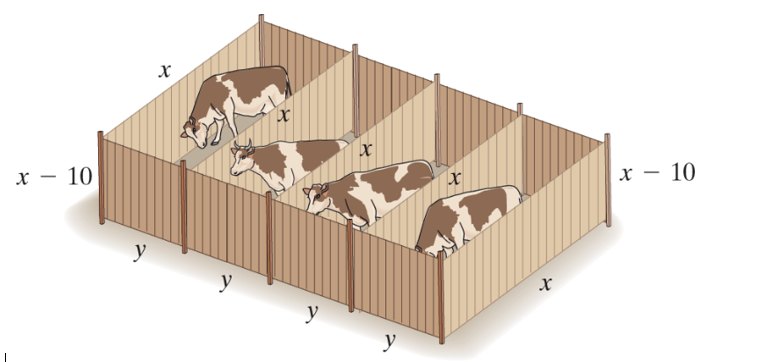 Chapter 5.7, Problem 41E, Cattle Farming A cattle pen is constructed with solid wood walls. The pen is divided into four , example  1