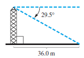 Chapter 2, Problem 52RE, Height of a Tower The angle of depression from a television tower to a point on the ground 36.0 m 