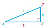 Chapter 2.1, Problem 13E, 
Suppose ABC is a right triangle with sides of lengths a, b, and c and right angle at C.




Use the 