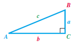 Chapter 2.1, Problem 15E, a=3,c=10 Suppose ABC is a right triangle with sides of lengths a, b, and c and right angle at C. Use 