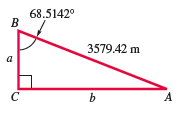 Chapter 2.4, Problem 18E, Solve each right triangle. When two sides are given, give angles in degrees and minutes. See 