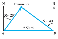 Chapter 2.5, Problem 26E, Distance between Transmitters Radio direction finders are set up at two points A and B, which are 