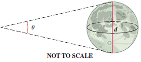 Chapter 3, Problem 27RE, Diameter of the Moon The distance to the moon is approximately 238.900 mi. Use the arc length 