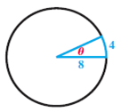 Chapter 3, Problem 34RE, Concept Check Find the measure of each central angle  (in radians) and the area of each sector. 