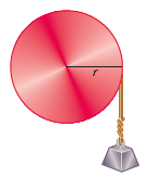 Chapter 3.2, Problem 36E, 
36. Pulley Raising a Weight Find the radius of the pulley in the figure if a rotation of 51.6° 