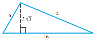 Chapter 7.3, Problem 63E, Find the exact area of each triangle using the formula A = 12 bh, and then verify that Herons 