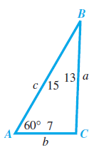 Chapter 7.3, Problem 75E, 75. Consider triangle ABC shown here.
(a) Use the law of sines to find candidates for the value of 