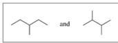 Chapter 11.3, Problem 11.11QAP, Indicate whether each of the following pairs represent structural isomers or the same molecule: a. , example  3