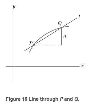 Chapter 1.2, Problem 37E, Let l be the line through the points P and Q in fig 16. a. If P=(2,4) and Q=(5,13), find the slope 