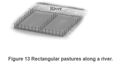 Chapter 2.5, Problem 19E, Area A farmer has 1500 available to build an E-shaped fence along a straight river so as to create 