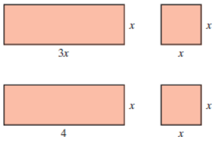 Chapter 4.4, Problem 57ES, 57. Solve.
a. Find a polynomial for the sum of the areas of the rectangles shown in the figure.
b. 