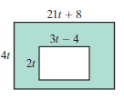 Chapter 4.5, Problem 84ES, Find a polynomial for the shaded area of each figure.
84.



 