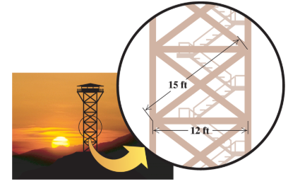 Chapter 5.8, Problem 31ES, Construction. The diagonal braces in a fire tower are 15 ft long and span a horizontal distance of 