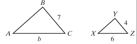 Chapter 6.7, Problem 41ES, Geometry. For each pair of similar triangles, find the value of the indicated letter. b 