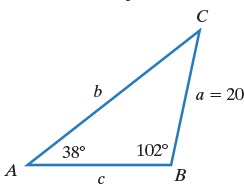 Chapter 7.1, Problem 8E, In Exercises 1-8, solve each triangle. Round lengths of sides to the nearest tenth and angle 