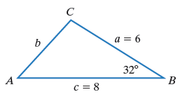 Chapter 7.2, Problem 2E, In Exercises 1-8, solve each triangle. Round lengths of sides to the nearest tenth and angle 