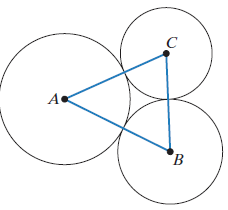 Chapter 7.2, Problem 34E, In Exercises 33-34, the three circles are arranged so that they touch each other, as shown in the 