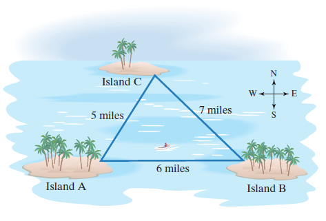 Chapter 7.2, Problem 44E, The diagram shows three islands in Florida Bay. You rent a boat and plan to visit each of these 