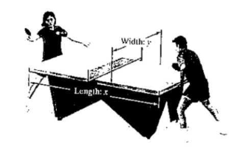 Chapter 8, Problem 9RE, The perimeter of a table tennis lop is 28 feet. The difference between 4 times the length and 3 