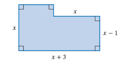 Chapter P.4, Problem 114E, 114. Express the area of the plane figure shown as a polynomial in standard form.

 