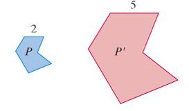 Chapter 13, Problem 44E, Polygons P and P shown in Fig. 13-24 are similar polygons Figure 13-24 a. If the perimeter of P is 