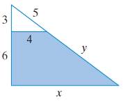 Chapter 13, Problem 53E, Find the value of x of y so that in Fig. 13-33 the shaded triangle is a gnomon to the white triangle 