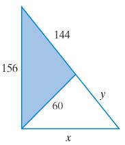 Chapter 13, Problem 66E, Find the value of x of y so that in Fig. 13-37 the shaded triangle is a gnomon to the white 