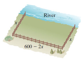 Chapter 2.2, Problem 65PE, You have 600 feet of fencing to enclose a rectangular plot that borders on a river. If you do not 