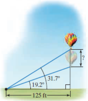 Chapter 4.8, Problem 49PE, 49. A hot-air balloon is rising vertically. From a point on level ground 125 feet from the point 