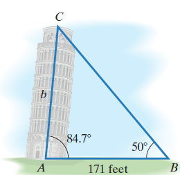 Chapter 6.1, Problem 51PE, The Leaning Tower of Pisa in Italy leans at an angle of about 84.7. The figure shows that 171 feet 