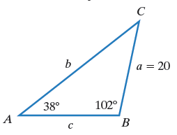 Chapter 6.1, Problem 8PE, In Exercises 1-8, solve each triangle. Round lengths of sides to the nearest tenth and angle 