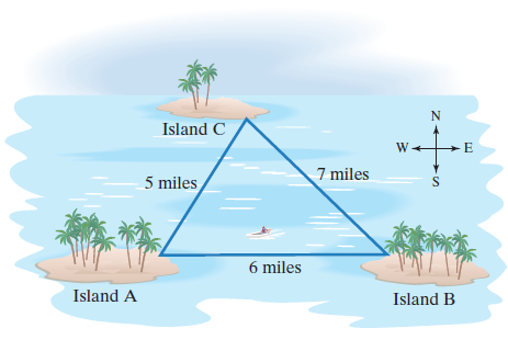 Chapter 6.2, Problem 43PE, The diagram shows three islands in Florida Bay. You rent a boat and plan to visit each of these 