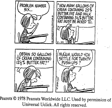 Chapter 7.1, Problem 58PE, 58. In the “Peanuts” cartoon shown, solve the problem that is sending Peppermint Patty into an 