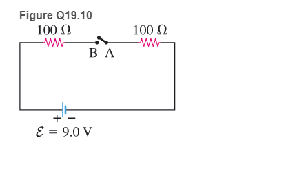 Chapter 19, Problem 10MCQ, Consider the circuit in Figure Q19.10. The switch is open. What is the potential difference across 